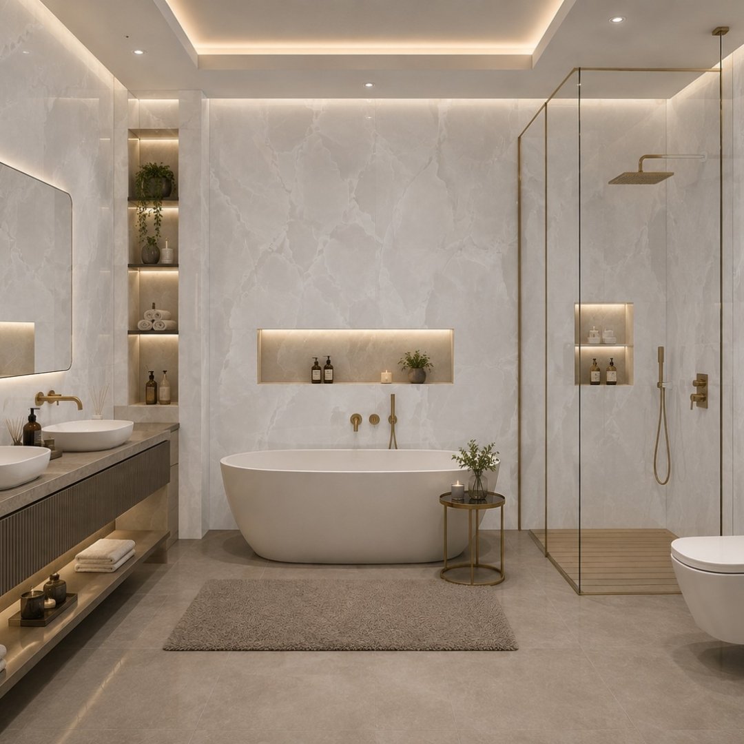 AL En Morgan Grey Marble Bathroom Tiles - My Home Studio